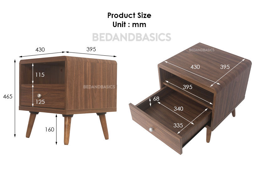 The dimensions of the Krista side table.