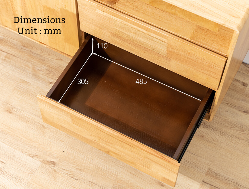 Maisy Solid Wood Sideboard drawer dimensions.