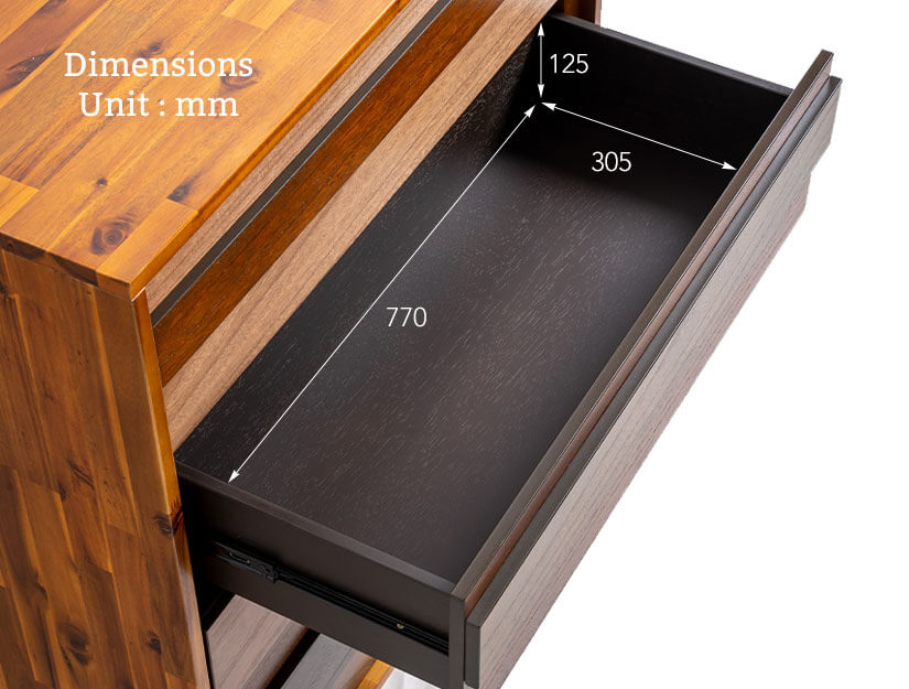 The other drawer dimensions of the Ruthina Wooden Chest of Drawers.