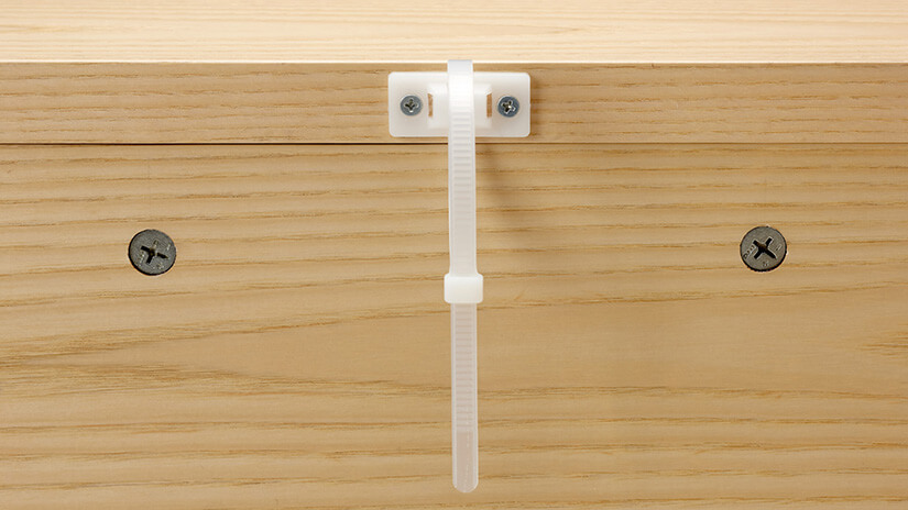 Comes with anti-falling connectors. Reinforces cabinet structure. Cabinet can be installed onto a wall. Further securing the cabinet.