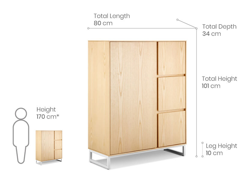 The dimensions of the storage cabinet. Buy living room furniture online in Singapore (SG) today!
