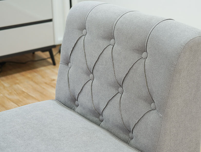 Textured fabric upholstery. Breathable & comfortable.