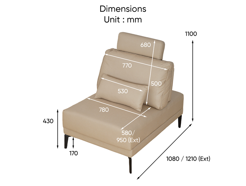 The dimensions of the Arwen Sliding Backrest Armless Chair .