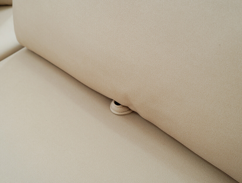 Hi-tech fabric. Texture & grain akin to genuine leather. More breathable & durable than genuine leather. Water & stain resistant. 