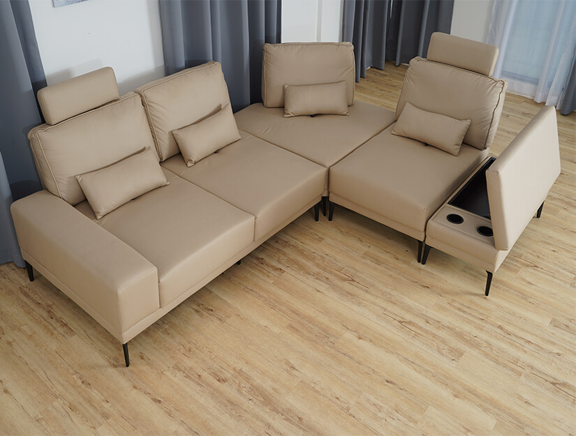 Single modular unit. Use it as a leg rest or an extra seat. Best paired with the Arwen Modular Sofa. Can be used as an individual piece. 