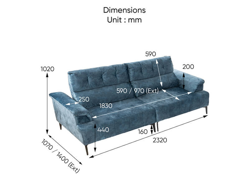 3 Seater Dimensions