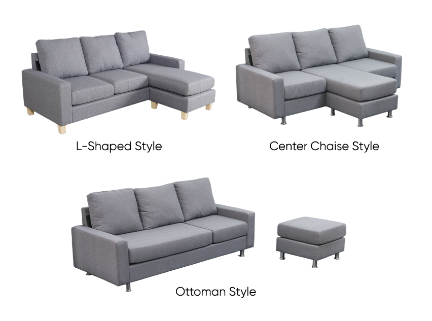 The detachable cushion and ottoman allow you to easily change the sofa’s layout to suit your needs. Tailored for your home.