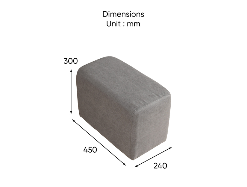 The dimensions of the Corlene sofa stools