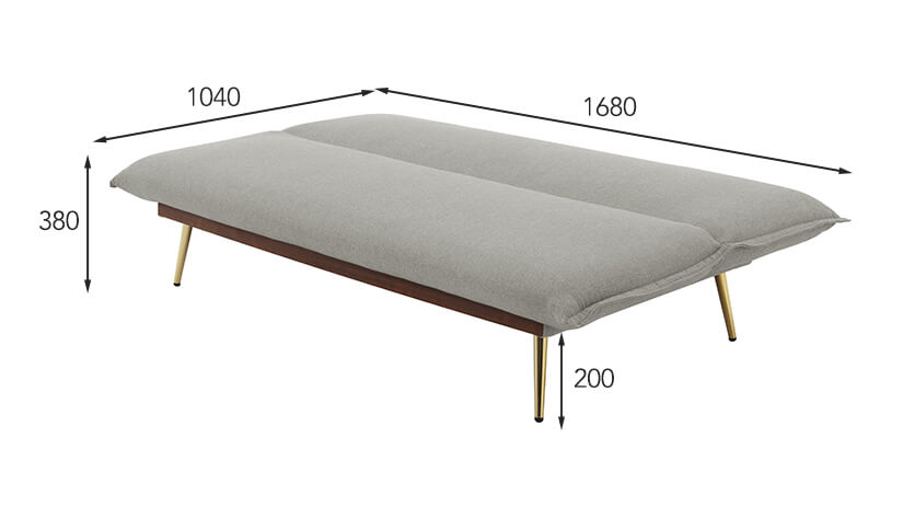 The dimensions of the Cyra Sofa Bed in the bed style.