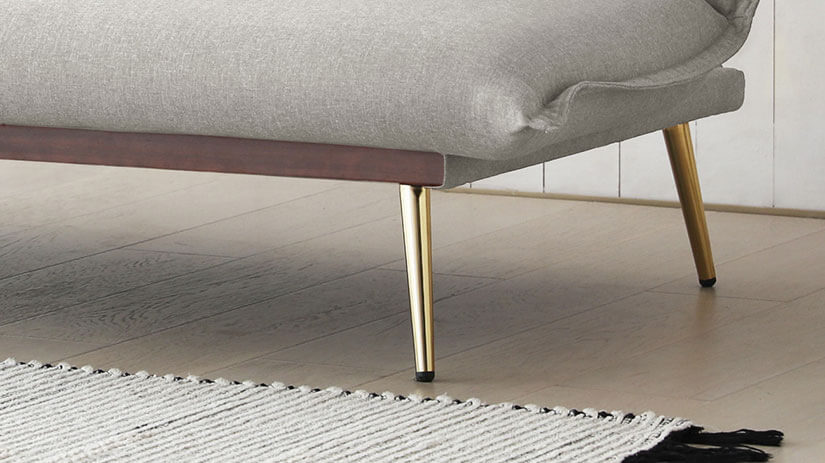 Metal alloy legs with gold chrome finish. Subtle touch of luxe. 