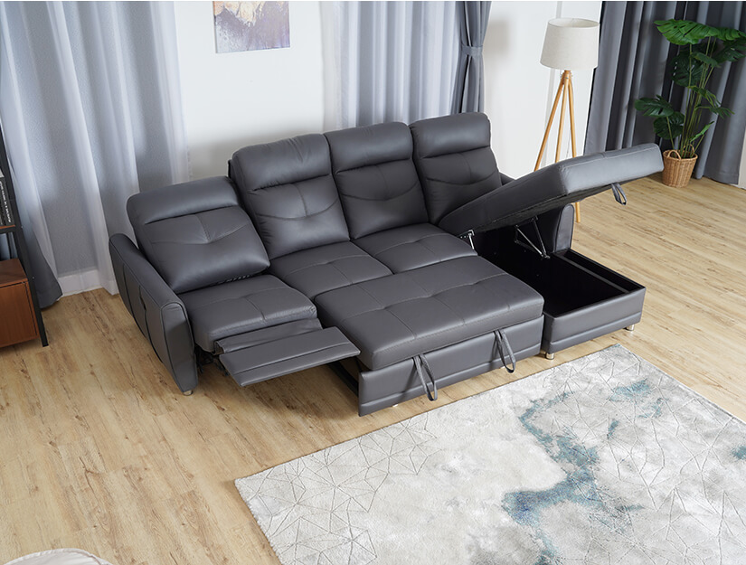Multifunctional sofa. Combines style, comfort, and practicality. Ultimate space-saving solution.
