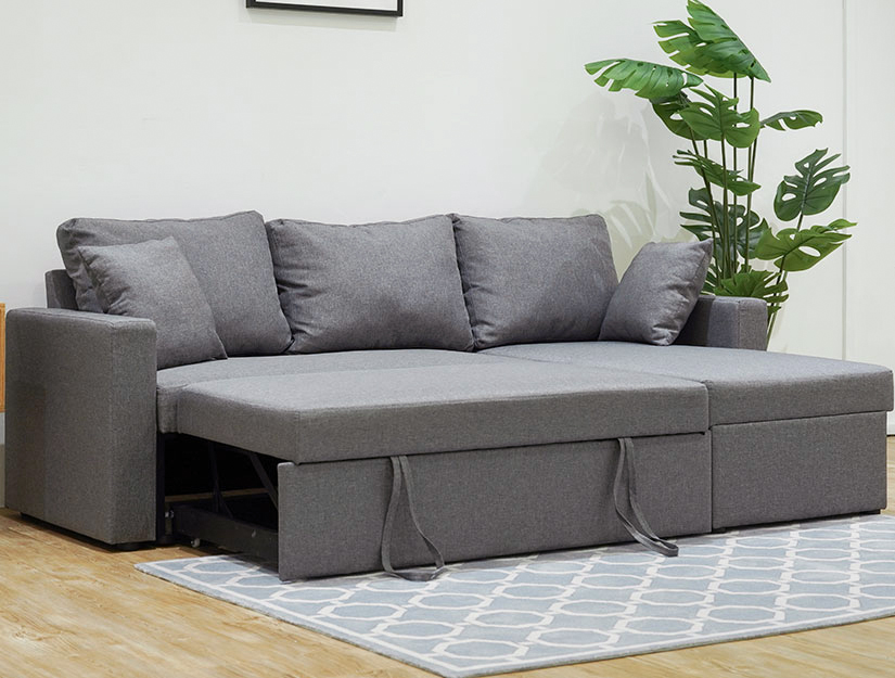 Easy to use pull-out design. Convert to a sofa bed in a few seconds. 