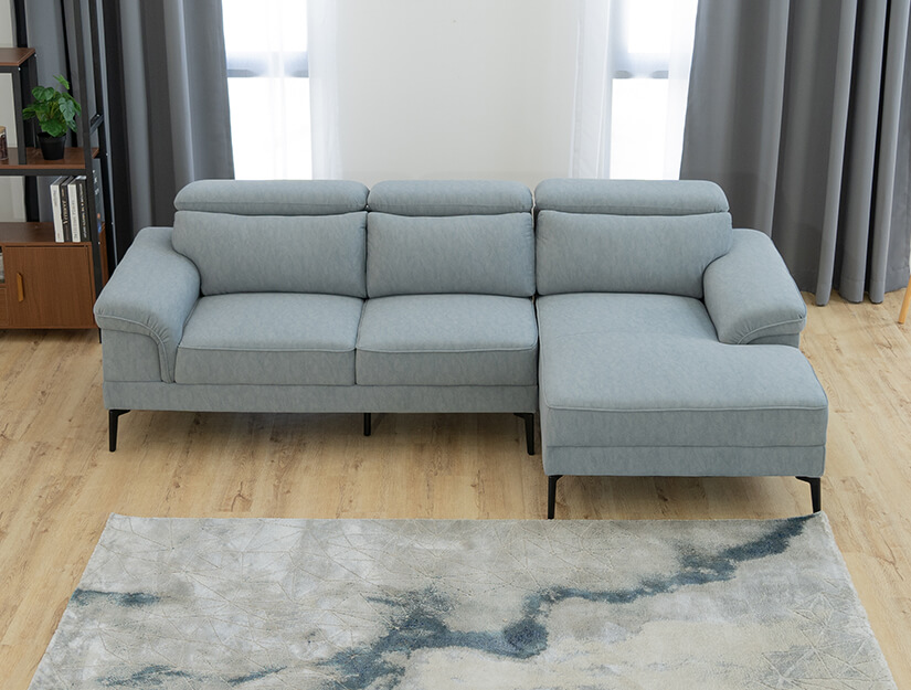Elegant and minimalist L shape sofa. Perfect for modern homes.