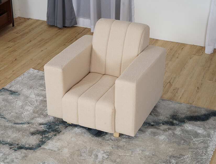 Spacious firm seat. High density foam cushions. 