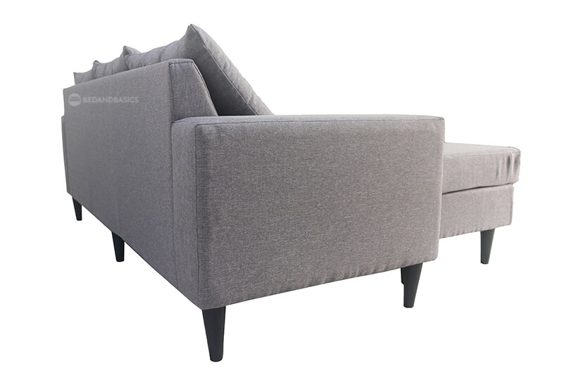 Track arms, clean lines, and tapered legs, the Minoru L-Shaped Sofa brims with contemporary appeal.