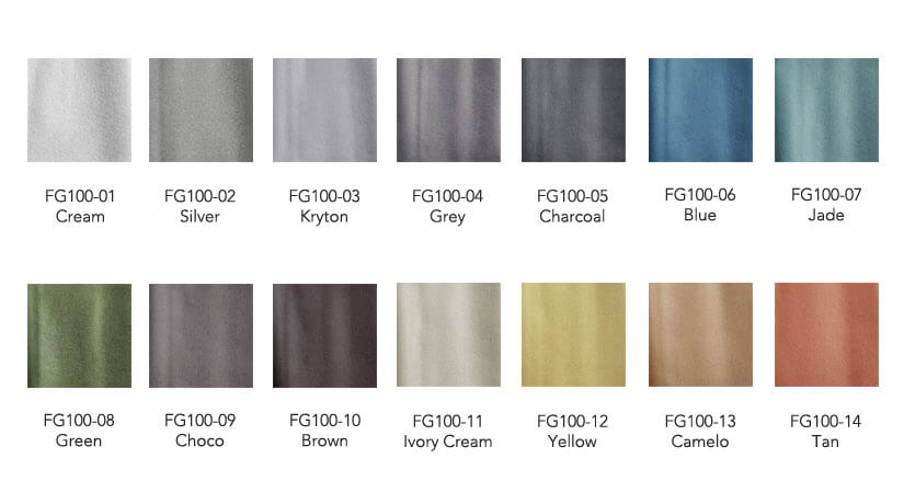 Fabric color options.