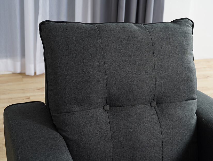 Timeless button tufting. Perfect for a minimalist home.
