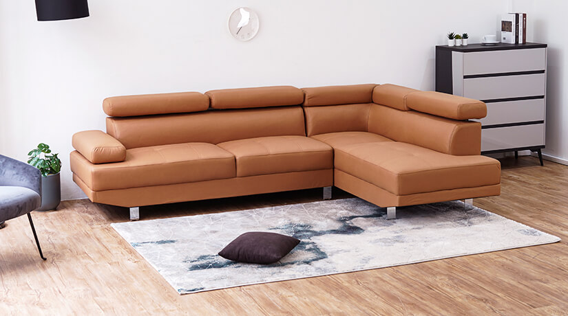 Comfortably seats 3. L shaped design with chaise. Unwind & relax.