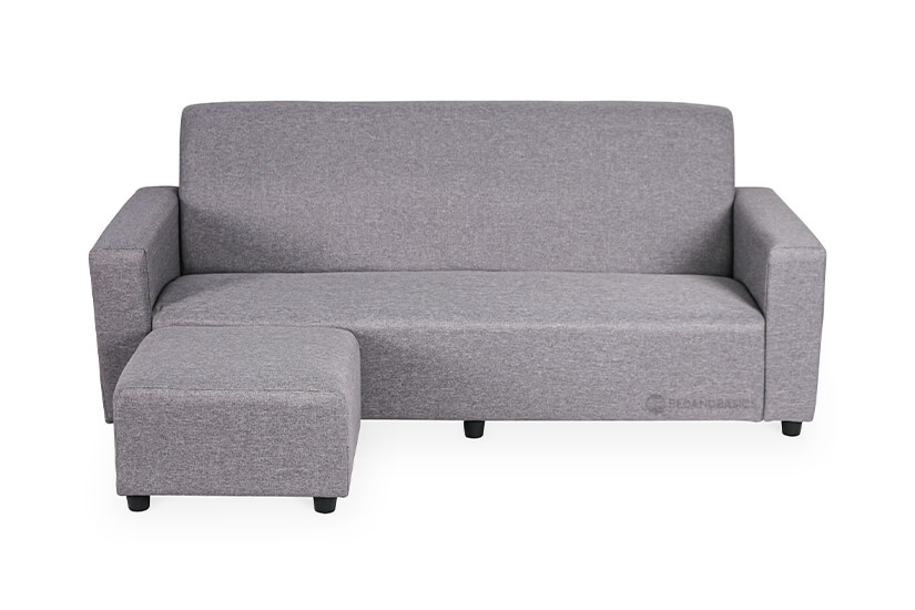 Quality fabric upholstery set of one sofa and stool.