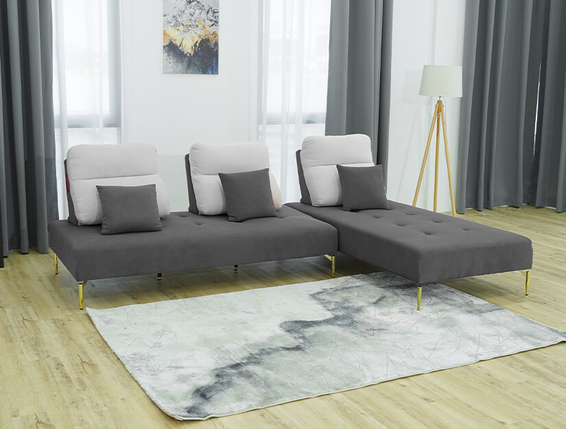  L shaped corner sofa. Beautiful dual-toned design.