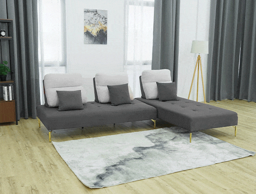 Unique movable backrests. Modular sofa. Flexible & customizable to your needs!