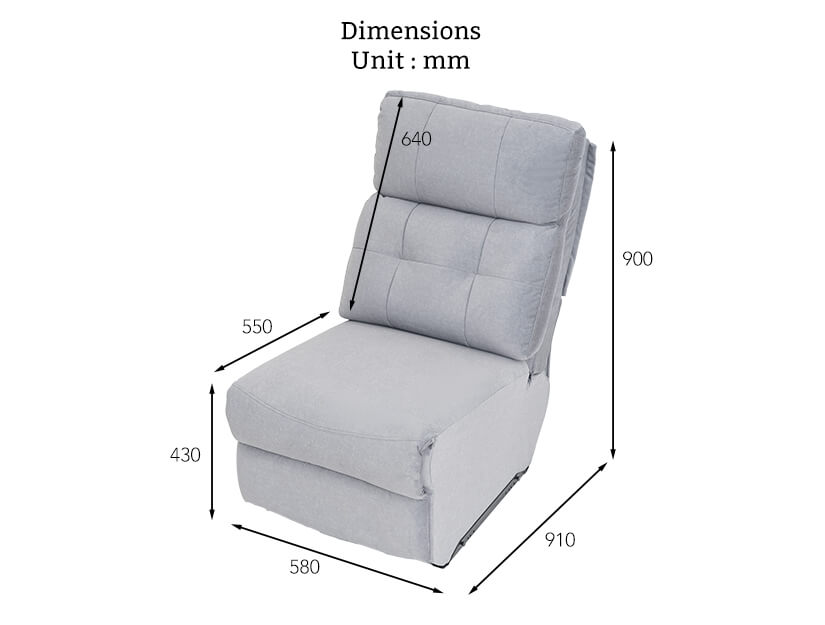 The dimensions of the Victoria Armless Chair (Pet-friendly Fabric) .