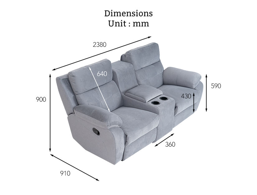 The overall dimensions of the Victoria 2 seater sofa