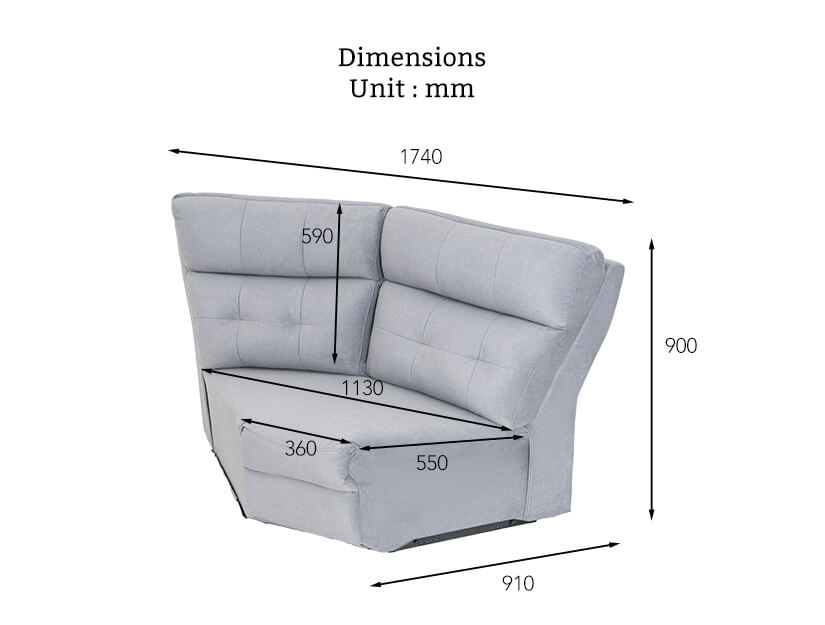 The dimensions of the Victoria Corner Sofa (Pet-friendly Fabric) .