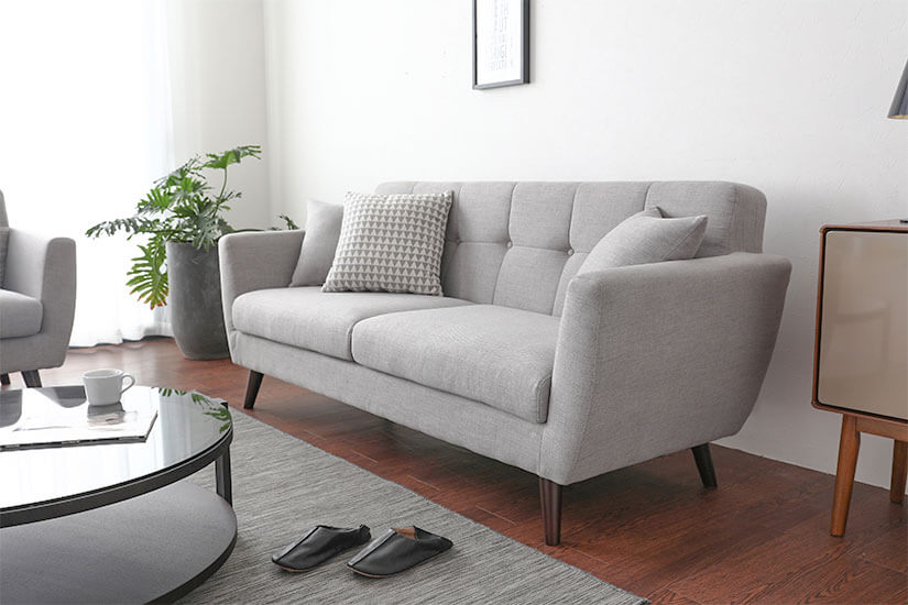 Crafted with solid eucalyptus wood, the Willow sofa is durable and sturdy.