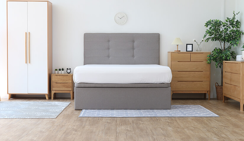 Divan style storage bed. Simple and versatile.