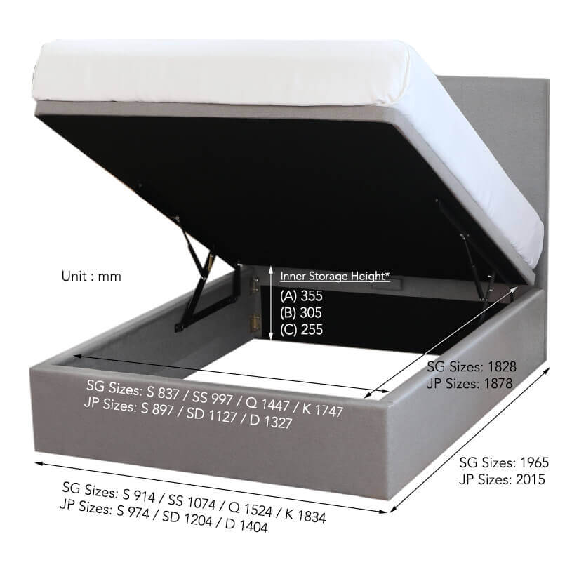 Brinley storage bed dimensions
