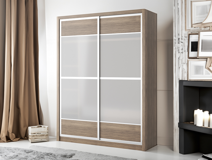 Sleek & minimalist wooden wardrobe. 2 door wardrobe with sliding doors.