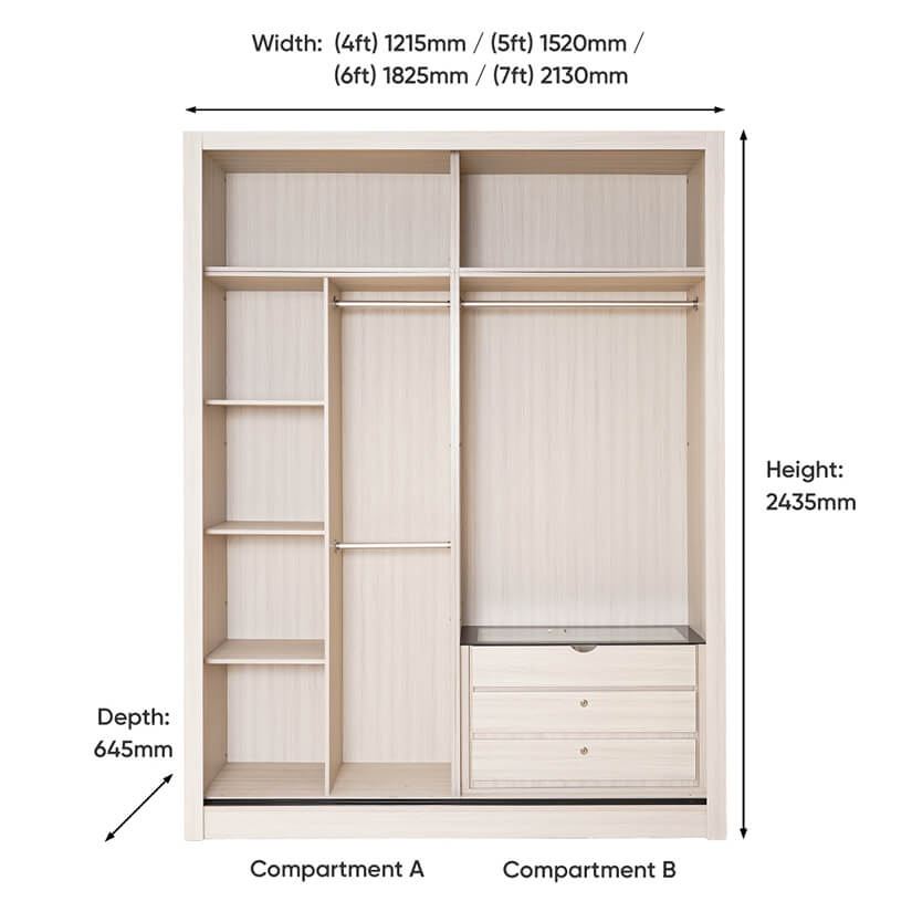 Wardrobe with top compartment