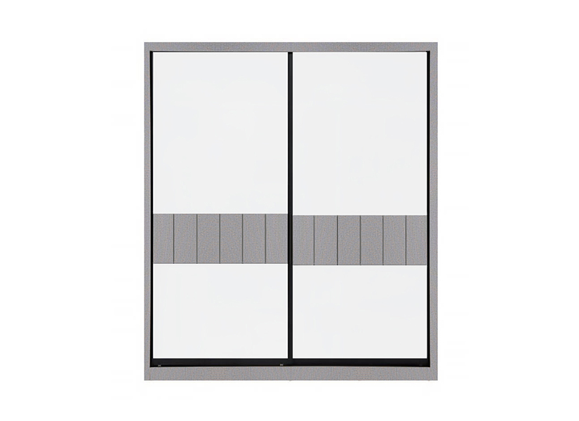 Straight, sleek lines. Elegant minimalist design. 2 door wardrobe with sliding doors. 