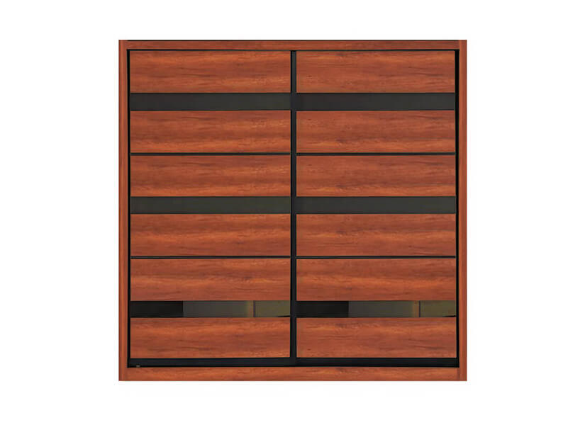 Straight, sleek lines. Elegant minimalist design. 2 door wardrobe with sliding doors. 