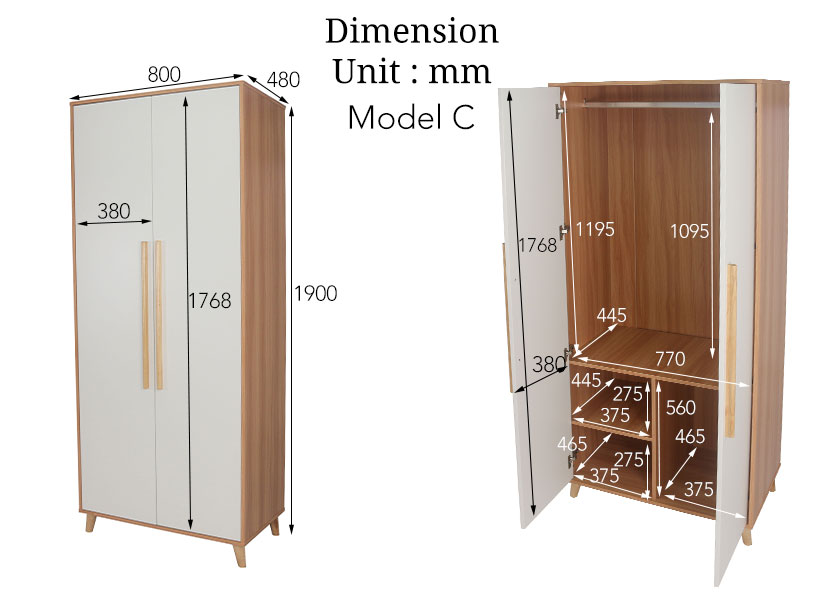 Model C dimensions