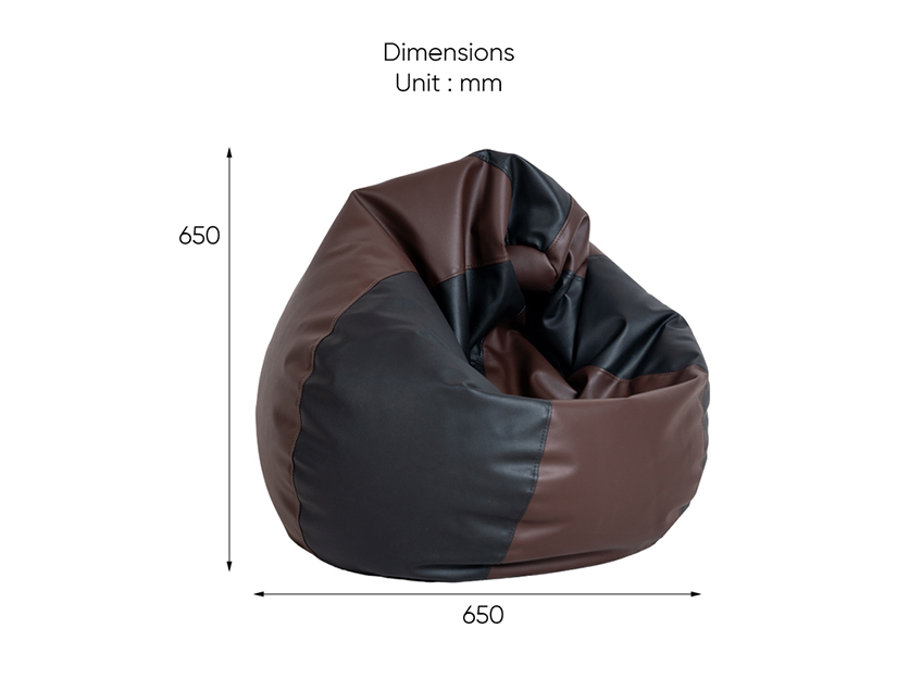 The dimensions of the KUMO Imoto Bean Bag.