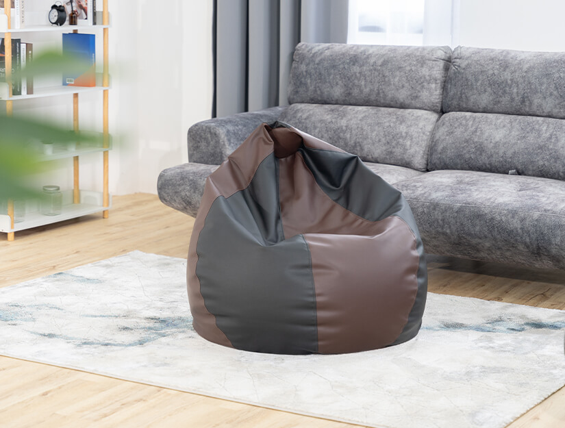 Comfy bean bag. Versatile dual-toned design.