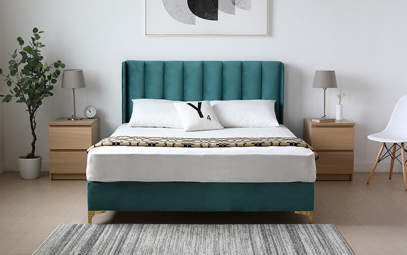 Available in Turquoise. Jewel-tone liken to the beauty of emerald stones. Add a pop of colour in your space.