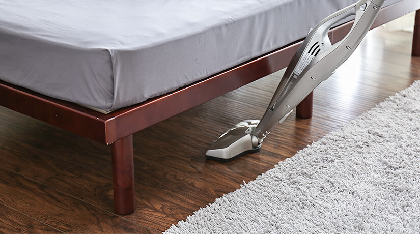 Easily vacuum the space under your bed. 