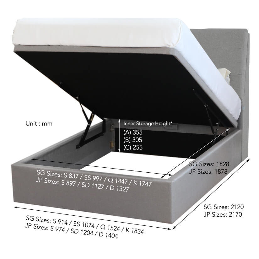 Holmvam Storage Bed Frame Dimensions