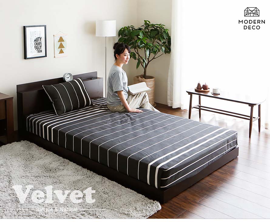 Introducing the Velvet Japanese Wooden Bed by Nuloft.com and Bedandbasics.sg