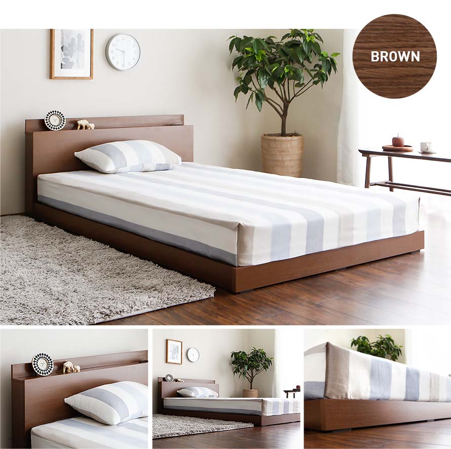 The Velvet wooden bed in Brown color in natural sunlight.