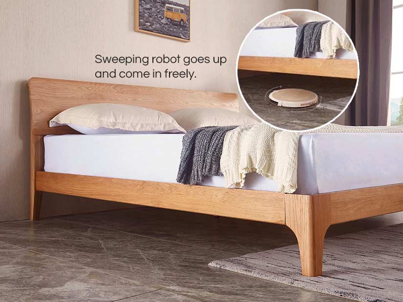 It is easy to clean under the bed, especially with a robotic vacuum cleaner.