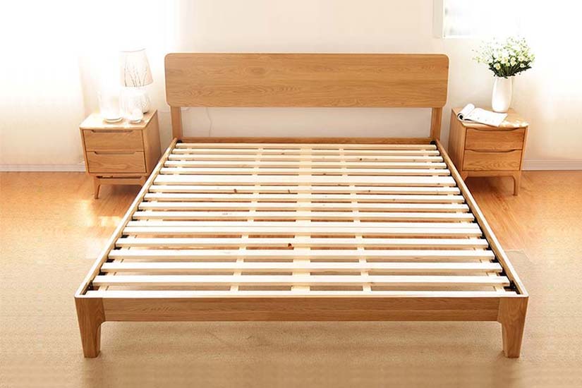 Nara American Oak Wood Bed Frame, American Oak Bed Frame