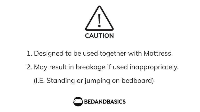 Bed Frame usage caution and instructions.